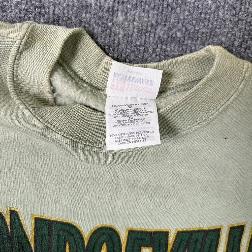 Hanes Sweatshirt Mens Size XL Sage Green Monroeville Alabama Graphic Crewneck